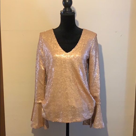 NWT Halogen rose gold sequinned top, M - Picture 3 of 8